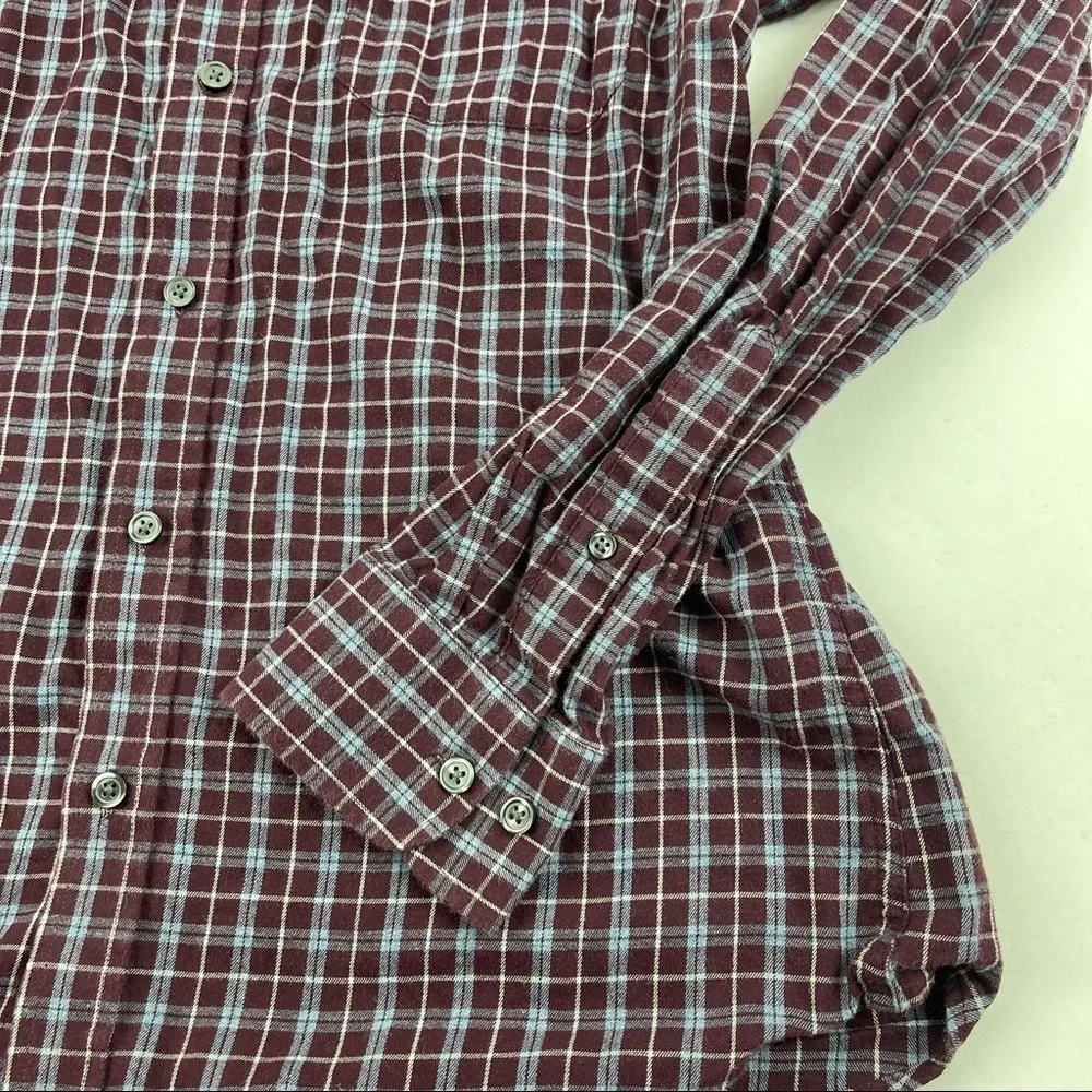 Banana Republic Button Up Shirt Mens Medium Slim Fit Red Plaid
